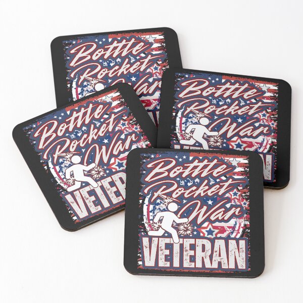 Item preview, Bottle Rocket War Veteran – Patriotic Funny Firework Mishap Stick Figure Distressed Explosion Graphic designed and sold by GFamilyC.