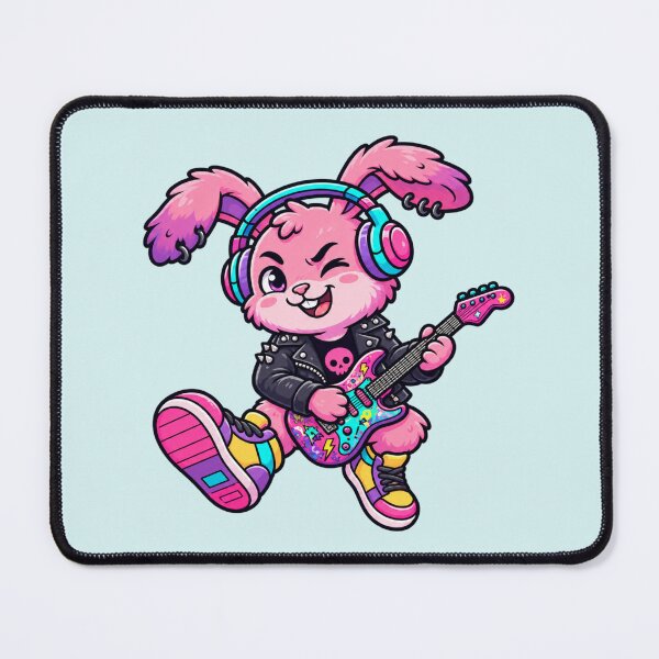 Item preview, Cute Punk Bunny Guitarist | Kawaii Rock Music Rabbit designed and sold by MrDev.