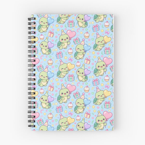 Item preview, Kawaii Birthday Turtle Heart Balloon Pastel Pattern designed and sold by Soft Berry Studio.