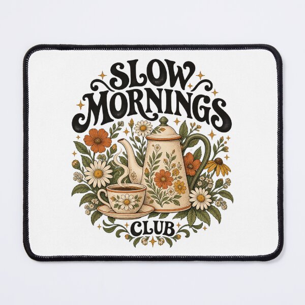 Item preview, Slow Mornings Club Vintage Botanical Coffee Pot and Wildflowers designed and sold by urbinet.