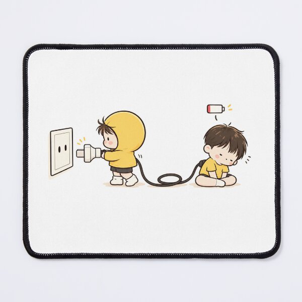 Item preview, Cute Introvert Battery Low Funny Cartoon – Recharge Your Social Energy designed and sold by CRAZZYDOODLES.