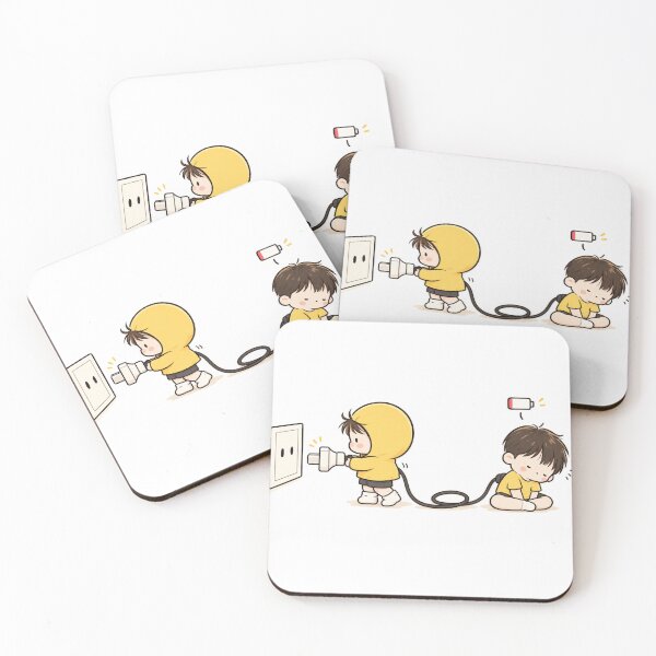 Item preview, Cute Introvert Battery Low Funny Cartoon – Recharge Your Social Energy designed and sold by CRAZZYDOODLES.