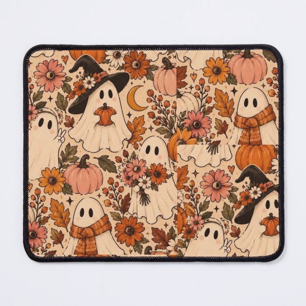 Item preview, Cute Vintage Floral Halloween Ghost Seamless Pattern designed and sold by GrimNest.