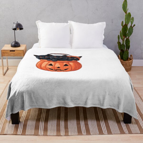 Item preview, Three Black Kittens in a Pumpkin Bucket designed and sold by Purrista Studio.