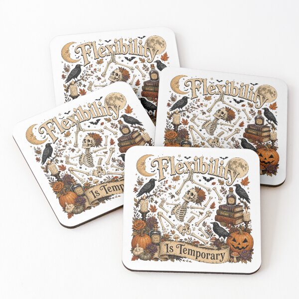 Item preview, Flexibility Is Temporary Funny Skeleton Yoga Halloween designed and sold by JoyfullyOffbeat.