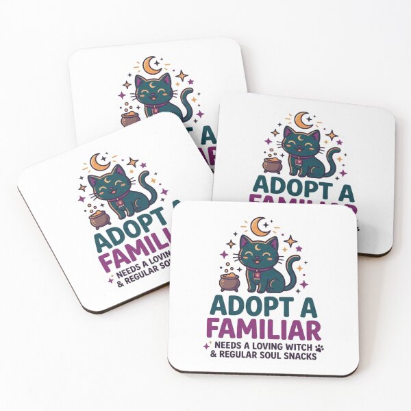 Item preview, Adopt A Familiar Cute Black Cat Witchy Sticker designed and sold by VPanPrint.