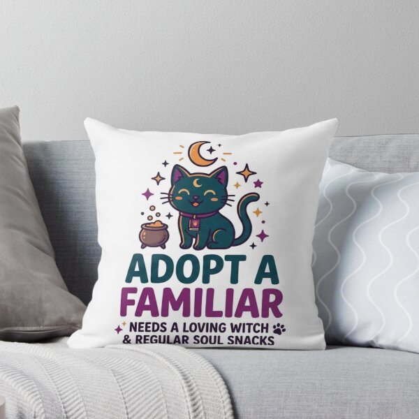 Item preview, Adopt A Familiar Cute Black Cat Witchy Sticker designed and sold by VPanPrint.