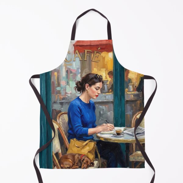 Aperçu de l'œuvre Fenêtre de Café Parisien, Femme qui Écrit, Peinture Impressionniste créée et vendue par CARRAANN.