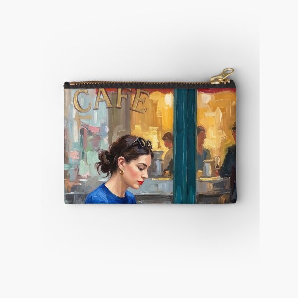 Item preview, Parisian Café Window, Woman Writing Impressionist Painting designed and sold by CARRAANN.