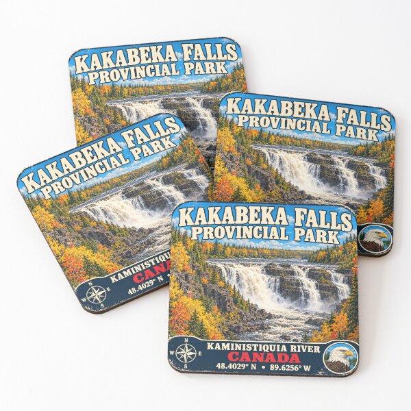 Aperçu de l'œuvre Parc provincial des chutes Kakabeka – Autocollant de voyage rétro de l'Ontario créée et vendue par naturalsurvival.
