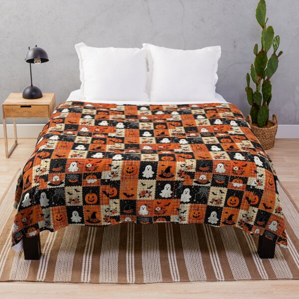 Item preview, Vintage Halloween Patchwork Quilt Seamless Pattern Graphic designed and sold by GrimNest.