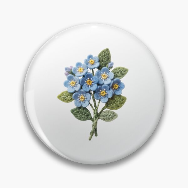Item preview, Cute Blue Forget Me Not Flowers Bouquet Handcrafted Art designed and sold by Mellow Doodle Co..