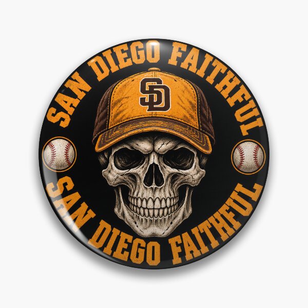 Item preview, San Diego Faithful Baseball Skull Graphic Design designed and sold by Whirx.