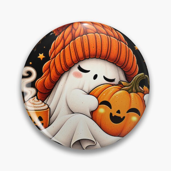 Item preview, Sleepy Halloween Ghost Hugging Pumpkin – Cute Cozy Spooky Season designed and sold by Vsajanas.