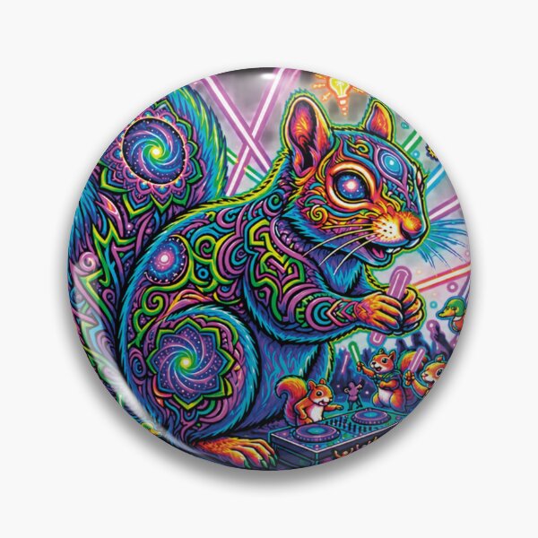 Item preview, Psychedelic Rave Squirrel DJ Ducks In A Row designed and sold by CrazySzoopWorld.