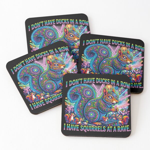Item preview, Psychedelic Rave Squirrel DJ Ducks In A Row designed and sold by CrazySzoopWorld.