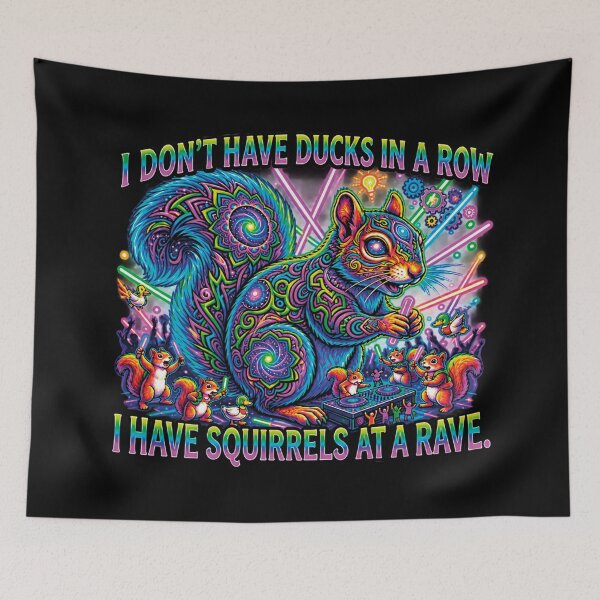 Item preview, Psychedelic Rave Squirrel DJ Ducks In A Row designed and sold by CrazySzoopWorld.