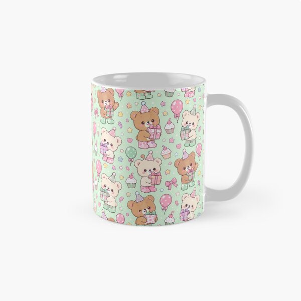Item preview, Kawaii Birthday Bear Rain Boots Pastel Party Pattern designed and sold by Soft Berry Studio.