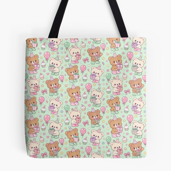 Item preview, Kawaii Birthday Bear Rain Boots Pastel Party Pattern designed and sold by Soft Berry Studio.