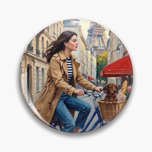 Item preview, Parisian Bike Ride, Eiffel Tower Street | Impressionist Painting designed and sold by CARRAANN.
