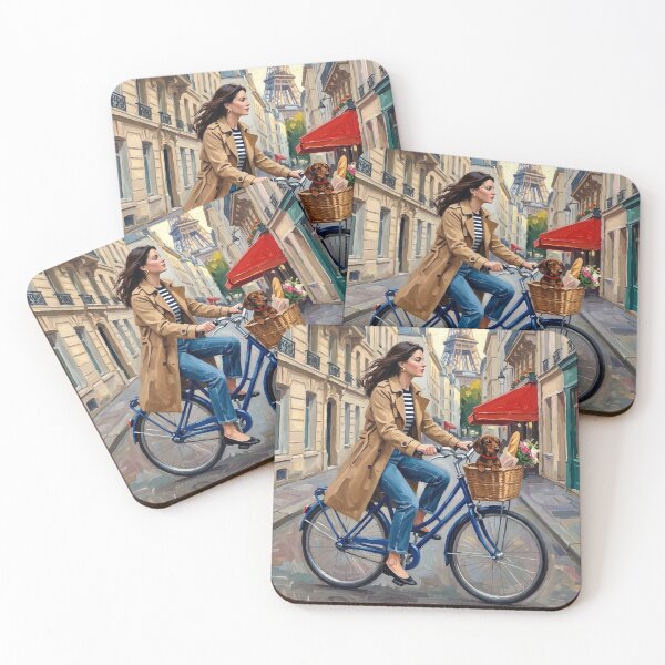 Item preview, Parisian Bike Ride, Eiffel Tower Street | Impressionist Painting designed and sold by CARRAANN.