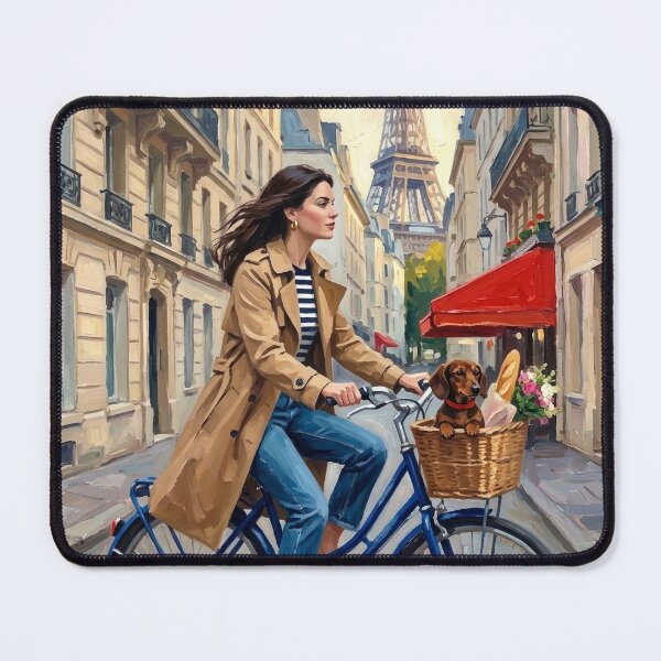 Item preview, Parisian Bike Ride, Eiffel Tower Street | Impressionist Painting designed and sold by CARRAANN.