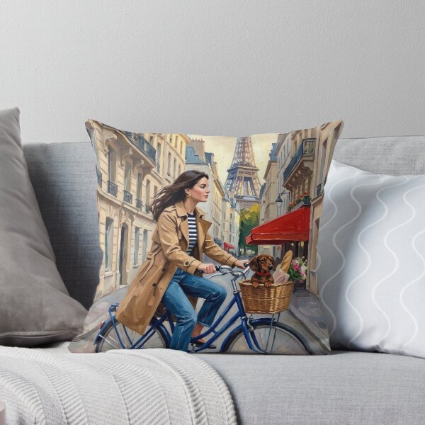 Item preview, Parisian Bike Ride, Eiffel Tower Street | Impressionist Painting designed and sold by CARRAANN.