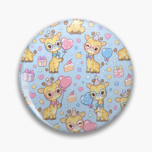 Item preview, Kawaii Birthday Giraffe Glasses Pastel Party Pattern designed and sold by Soft Berry Studio.