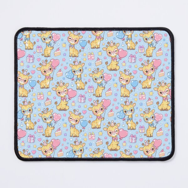 Item preview, Kawaii Birthday Giraffe Glasses Pastel Party Pattern designed and sold by Soft Berry Studio.