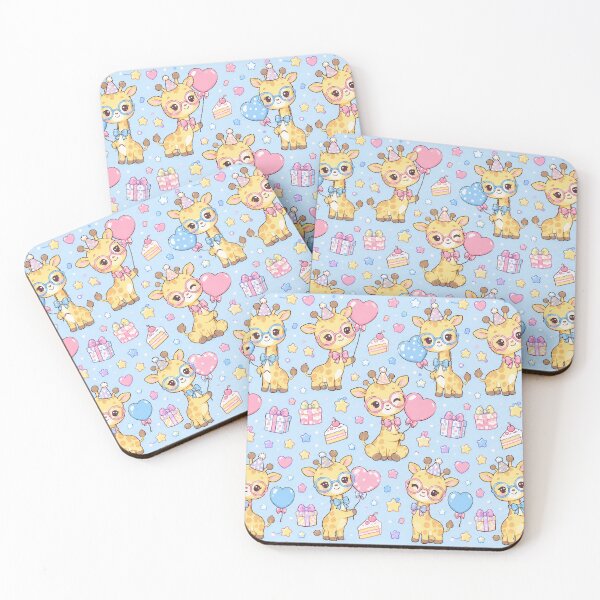 Item preview, Kawaii Birthday Giraffe Glasses Pastel Party Pattern designed and sold by Soft Berry Studio.