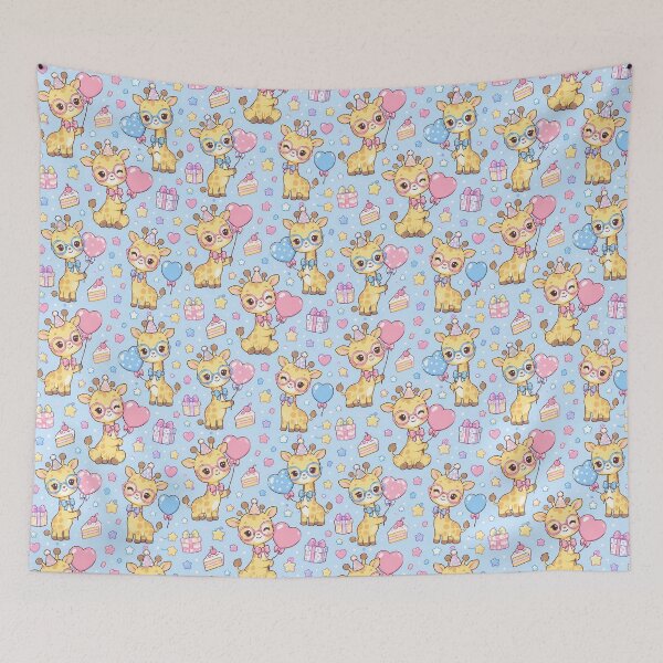 Item preview, Kawaii Birthday Giraffe Glasses Pastel Party Pattern designed and sold by Soft Berry Studio.