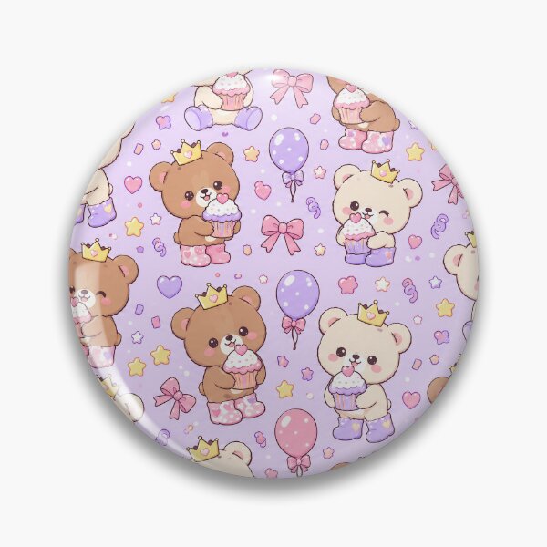 Item preview, Kawaii Birthday Bear Cupcake Rain Boots Pastel Pattern designed and sold by Soft Berry Studio.