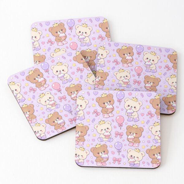 Item preview, Kawaii Birthday Bear Cupcake Rain Boots Pastel Pattern designed and sold by Soft Berry Studio.