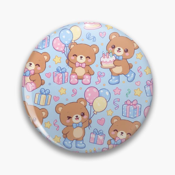 Item preview, Kawaii Birthday Bear Balloon Rain Boots Pastel Pattern designed and sold by Soft Berry Studio.