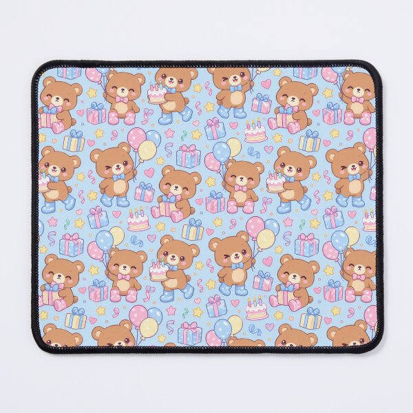 Item preview, Kawaii Birthday Bear Balloon Rain Boots Pastel Pattern designed and sold by Soft Berry Studio.