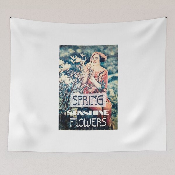 Item preview, Spring Sunshine Flowers A Girl With Magnolia Tree Flower Vintage  designed and sold by propnandracini.