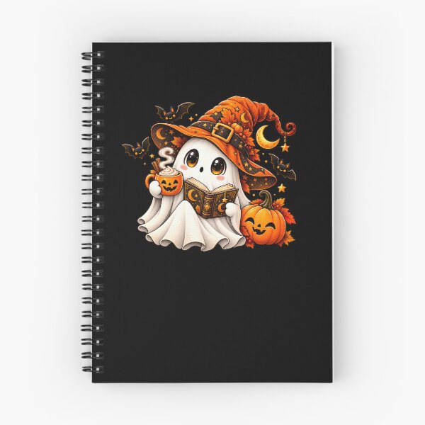 Item preview, Cute Witch Ghost With Coffee & Spellbook – Cozy Halloween Magic designed and sold by Vsajanas.