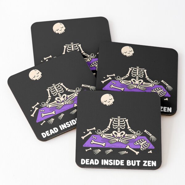 Item preview, Dead Inside But Zen, Funny Skeleton Yoga Meditation Design, Halloween decorations designed and sold by Oddly Yours Goods.