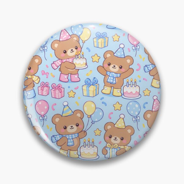 Item preview, Kawaii Birthday Bear Cake Rain Boots Pastel Pattern designed and sold by Soft Berry Studio.