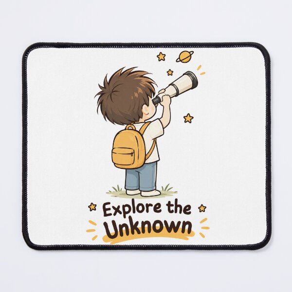 Item preview, Explore the Unknown Cute Adventure Cartoon | Space Explorer Telescope Backpack designed and sold by CRAZZYDOODLES.