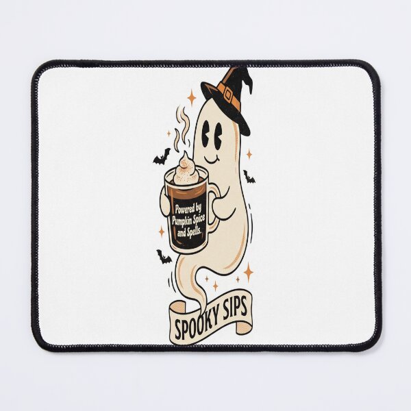Item preview, Vintage Ghost Coffee Sticker - Powered by Pumpkin Spice and Spells Cute Halloween designed and sold by Thaliandra.
