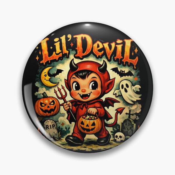 Item preview, Vintage Lil Devil Halloween Graphic Art designed and sold by ArtsyAlgorithms.