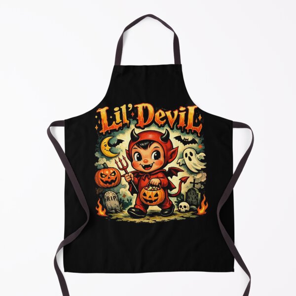 Item preview, Vintage Lil Devil Halloween Graphic Art designed and sold by ArtsyAlgorithms.
