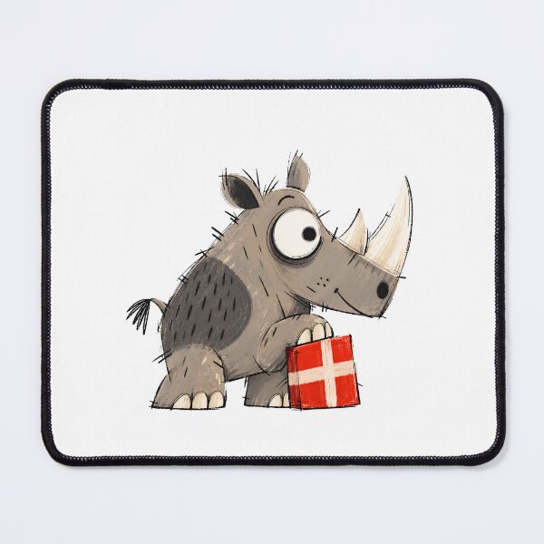 Artikelvorschau, Nashorn bewacht ein Geschenkpaket entworfen und verkauft von The-Art-of-D.