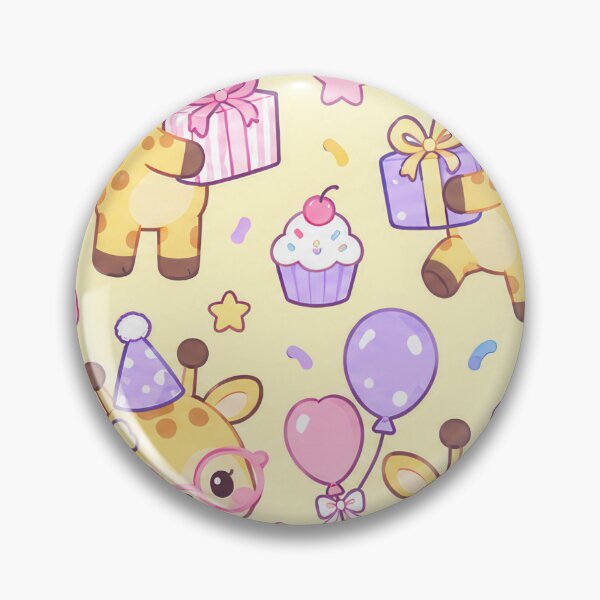 Item preview, Kawaii Birthday Giraffe Ribbon Glasses Pastel Pattern designed and sold by Soft Berry Studio.