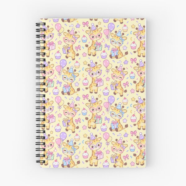 Item preview, Kawaii Birthday Giraffe Ribbon Glasses Pastel Pattern designed and sold by Soft Berry Studio.