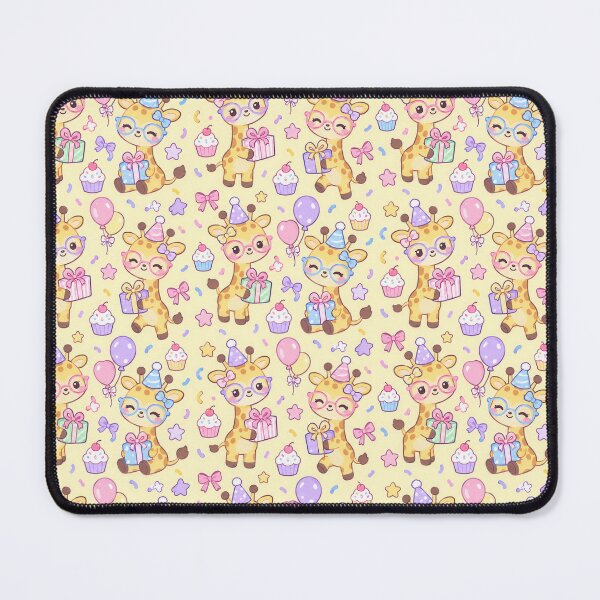 Item preview, Kawaii Birthday Giraffe Ribbon Glasses Pastel Pattern designed and sold by Soft Berry Studio.