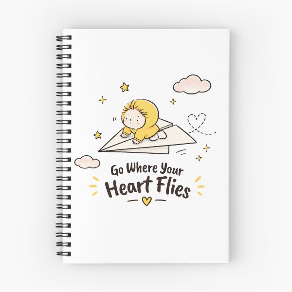 Item preview, Go Where Your Heart Flies Cute Adventure Cartoon | Inspirational Travel Lover Design designed and sold by CRAZZYDOODLES.