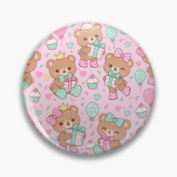 Item preview, Kawaii Birthday Bear Bow Rain Boots Pastel Pattern designed and sold by Soft Berry Studio.