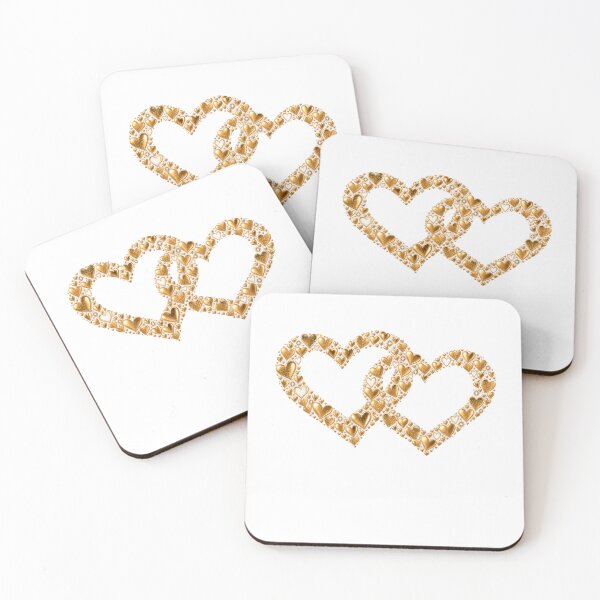 Item preview, Two Hearts Together | Golden Interlocking Love Hearts designed and sold by CalmMandala.